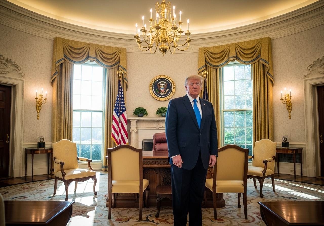 Trump’s Golden Makeover: Oval Office Gleams Again