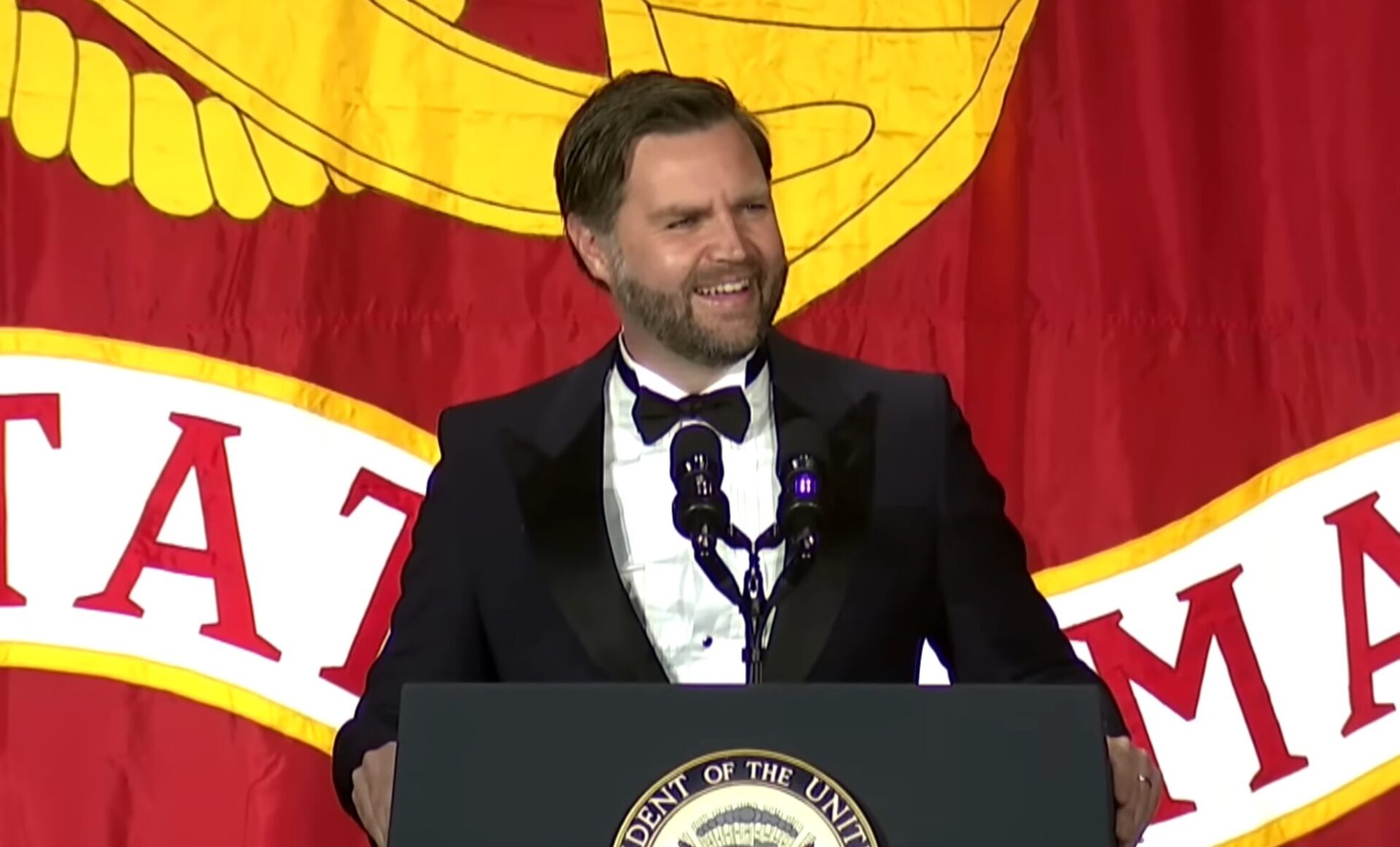 Marine VP Vance Makes Historic Stand at 250th Bash